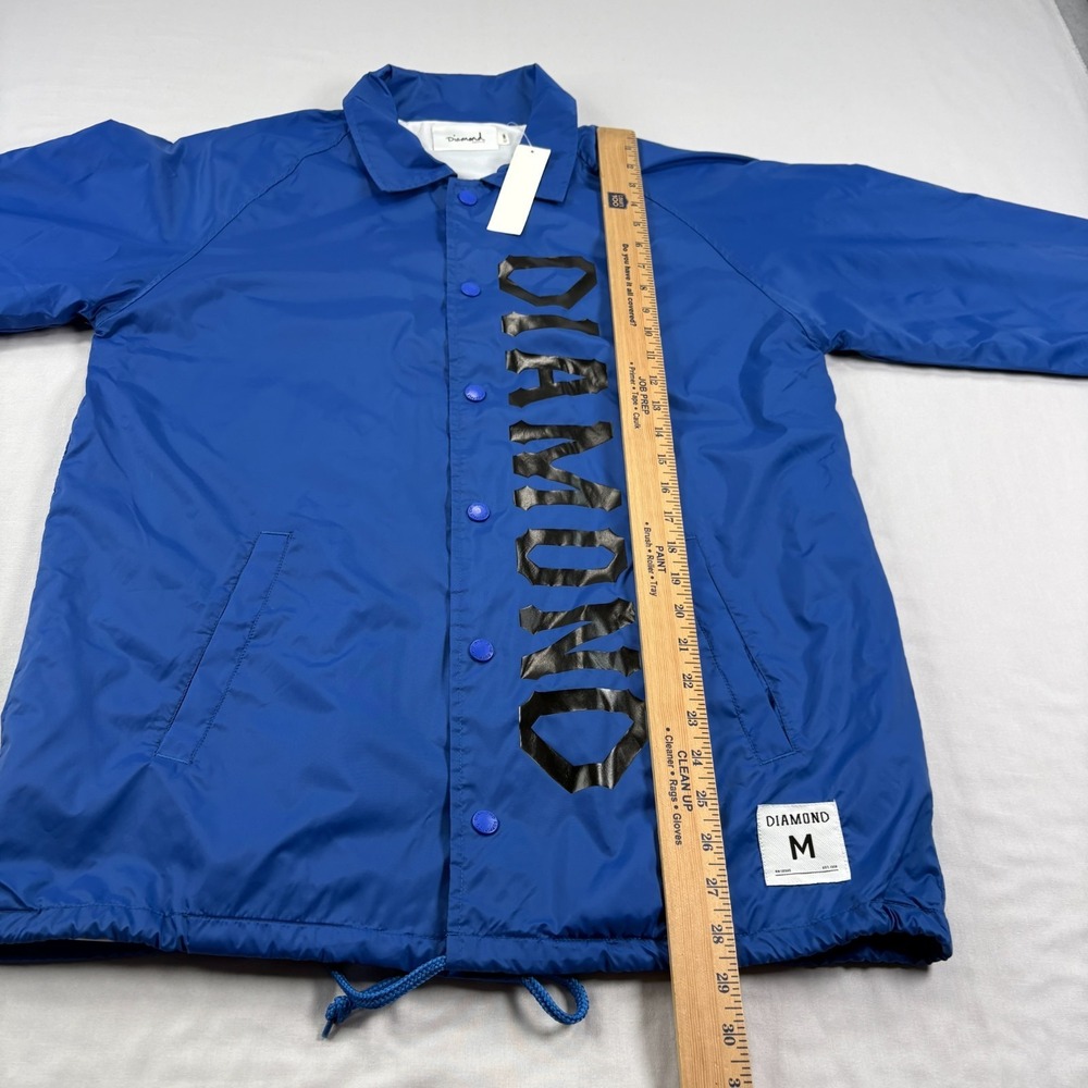Diamond Supply Co Jacket Mens Medium Blue Bomber Snap Up Skater NEW‎ - Picture 6 of 9